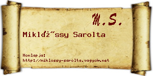 Miklóssy Sarolta névjegykártya
