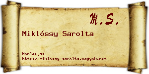 Miklóssy Sarolta névjegykártya